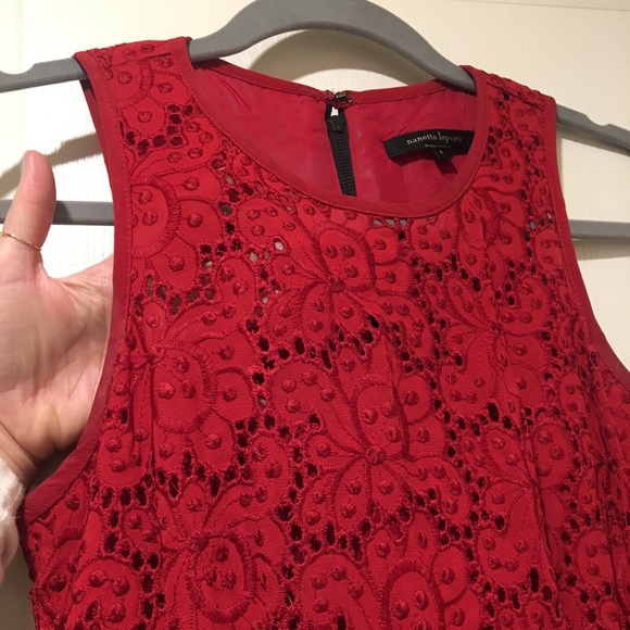Nanette Lepore Red Eyelet Lace Dress - Picture 5 of 8